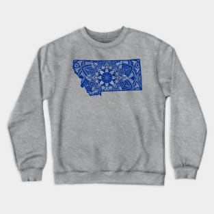 Blue Montana State Gift Mandala Yoga MN Art Crewneck Sweatshirt